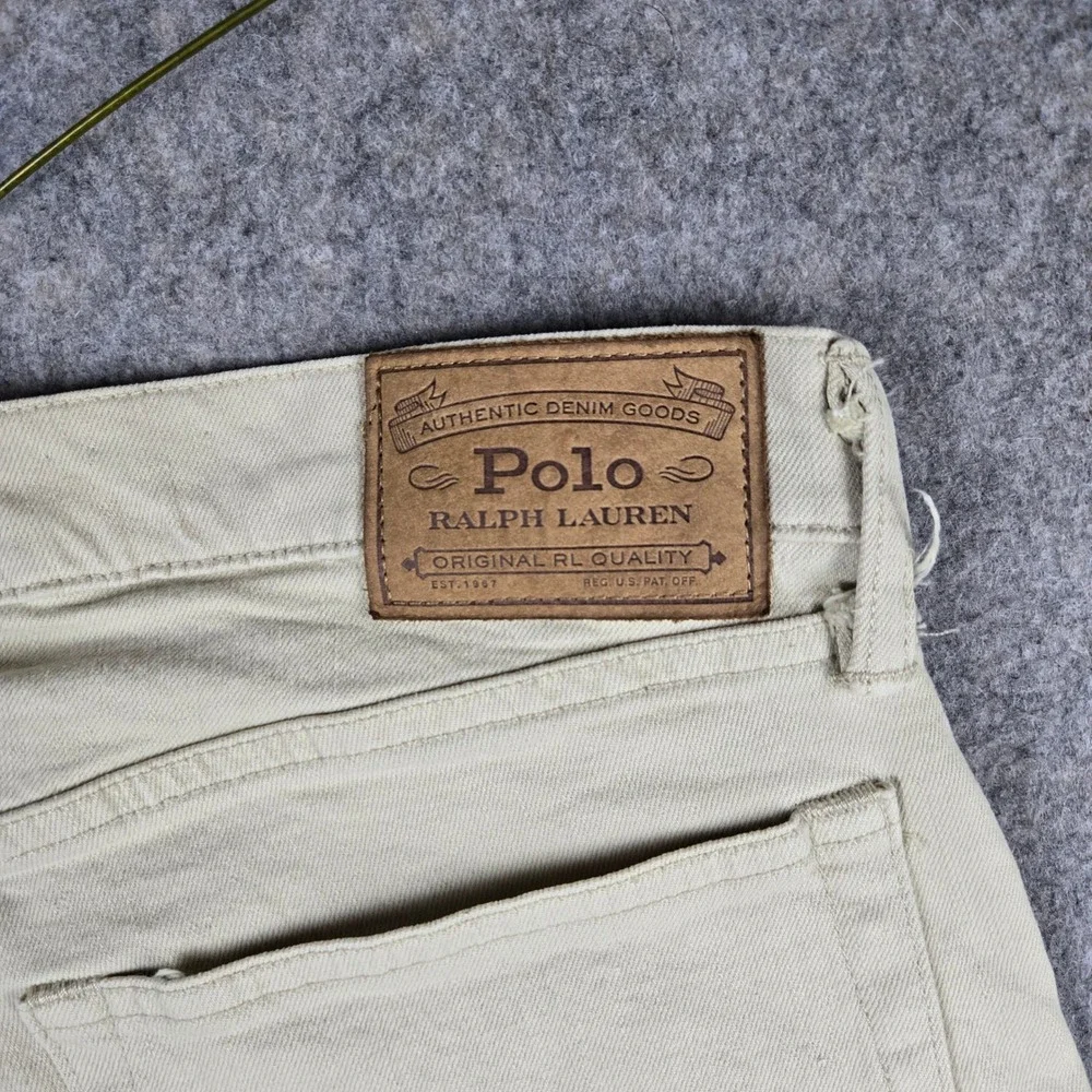 Polo Ralph Lauren Classic Fit Jeans Mens 34x32 Tan Khaki Denim Cotton Stretch